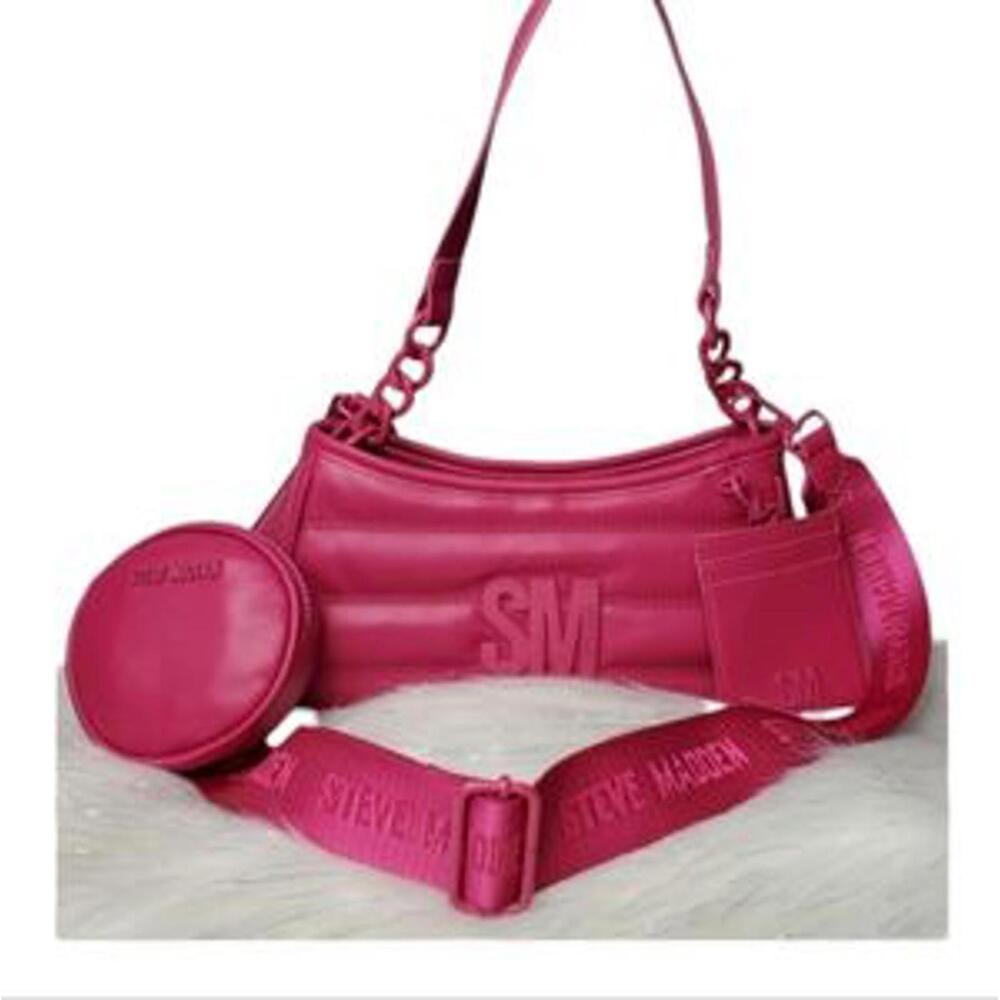 Steve Madden Pink Flash Crossbody bag with bonus wallet and Card Holder NWT - Picture 4 of 5